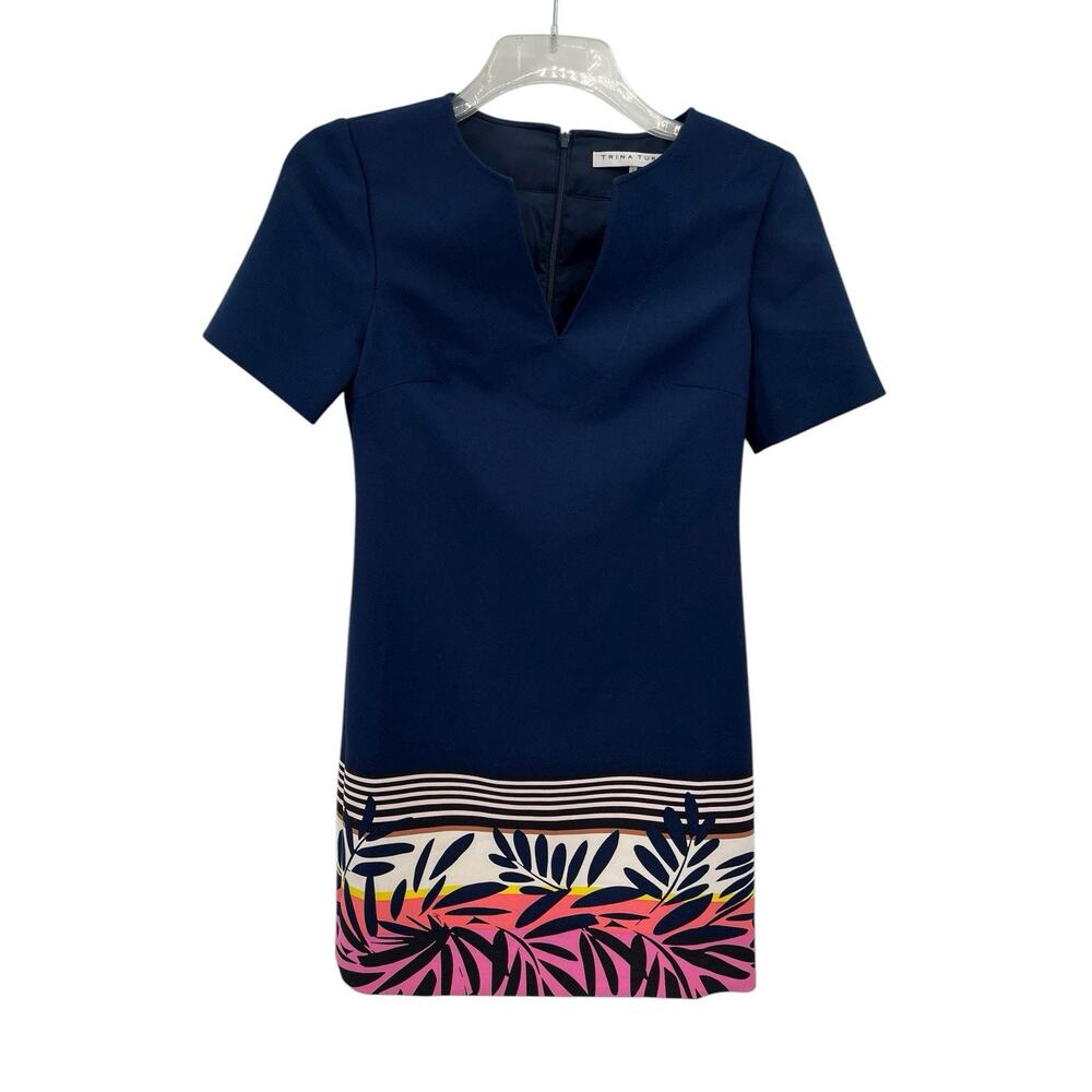 Trina Turk Claressa Dress Printed Hem Size 2